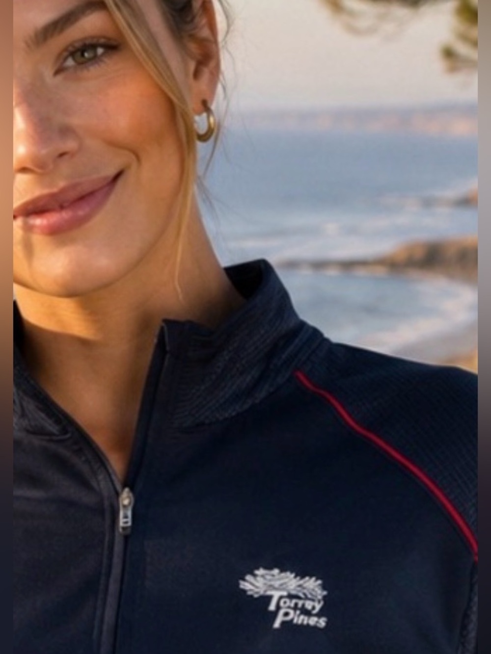 Torrey Pines Golf Course Women’s Navy Quarter Zip Athletic Pullover Top SP ⛳️